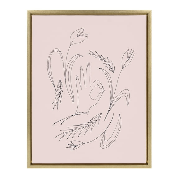 Kate and Laurel Flowers Framed Canvas Art Print, 18" x 24"