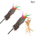 thumbnail image 1 of 2PCS Cat Feather Teaser Colorful Interactive Cat Teaser Wand Pet Play Toy, 1 of 10