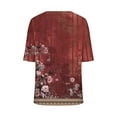thumbnail image 4 of iHengLiXing Summer Tops for Womens Dressy Casual 2024 Women's Fashion Tees Casual-neck Loose Cute T Shirt 1/2 Sleeve Ladies Top Red XXL, 4 of 4