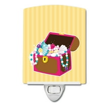 Caroline's Treasures BB8837CNL Beach Pirate Chest Ceramic Night Light, 6x4x3", multicolor
