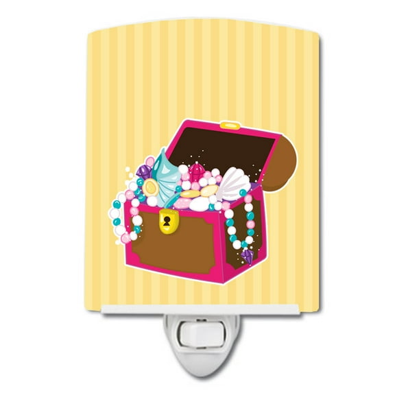 Caroline's Treasures BB8837CNL Beach Pirate Chest Ceramic Night Light, 6x4x3", multicolor