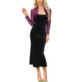thumbnail image 2 of Satin Shrug for Women's Evening Dresses Mesh Formal Coverup Open Front Long Sleeve Cropped Bolero L Purple, 2 of 5