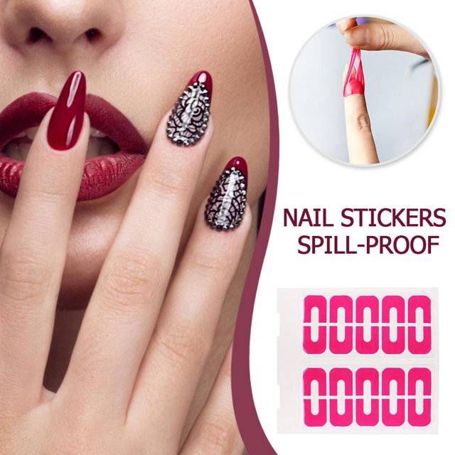 10 pegatinas en forma de U para uñas, protector de esmalte de uñas a prueba de derrames (rojo) Likrtyny Cuidado Belleza