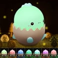 thumbnail image 1 of Luz de noche para niños, luz de noche de bebé dinosaurio, lámpara táctil recargable de niño y niña, luz de noche led de silicona portátil, luz de noche usb, regalo iluminar Feliz Sencillez, 1 of 5