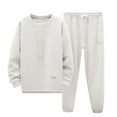 thumbnail image 2 of Two Piece Lounge Sets for Women Long Sleeve Tops Wide Leg Sweatpants Sweatsuits with Pockets, 2 of 6