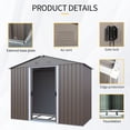 thumbnail image 3 of Olurrisa 8x4ft Gray Outdoor Metal Storage Shed with Metal Foundation, Galvanized Steel Lockable Shed with Sliding Doors, 3 of 8