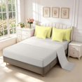 thumbnail image 3 of Manfei Minimalism Check 7-Piece Twin Bedding,Classic Plaid Bedding Comforter Set,Yellow White,Light Gray Reversible, 3 of 7