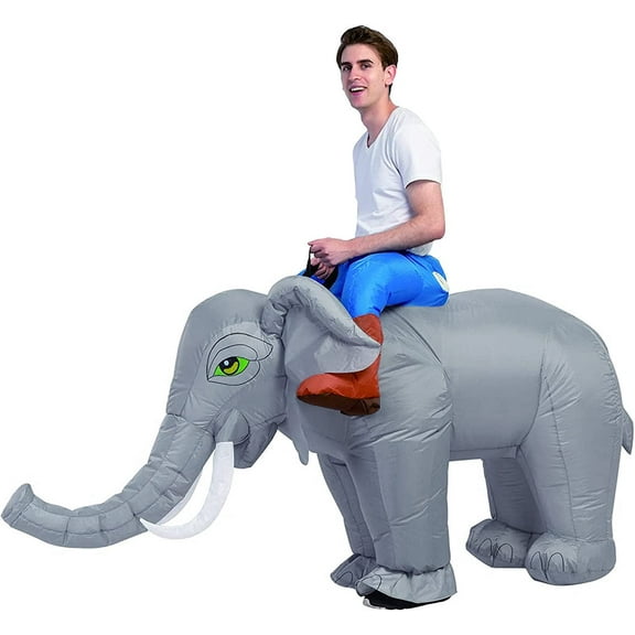 GOOSH 72 inch Elephant Inflatable Costume, Halloween Blow Up Costumes for Adults Men Women Unisex, Funny Adult Inflatable Costumes for Halloween Party Cosplay