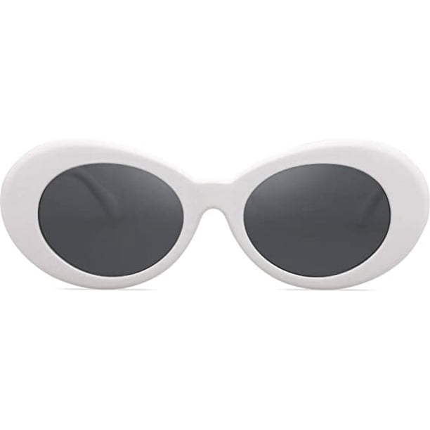 Oval Mod Gafas Retro Vintage Kurt Cobain Inspirado Gafas de sol Lente redonda blanco TUNC Sencillez Walmart en linea