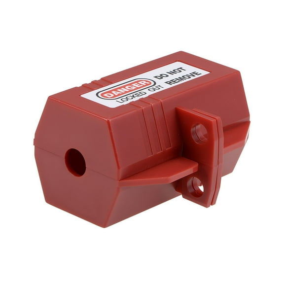 Uxcell Plug Lockout Polyethylene Lockout Tagout Device Electrical Large Plug  3.5" x 2.0" x 3.2"  Red