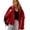Red, variant on Women's Oversized Lightweight Hooded Puffer Jacket Fall Winter Quilted Coat Outwear with Pockets