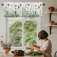 thumbnail image 5 of Wildflower Window Valance Curtain Daisy Floral Leaves Rod Pocket Short Curtain for Living Room, Bedroom & Kitchen Window Decor 60x18in, 5 of 8