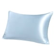 thumbnail image 1 of 19mm Baby Blue Silk Pillowcase for Hair Skin Travel/20x14in Pillow Case with Zip Unique Bargains Funda de Almohada, 1 of 6