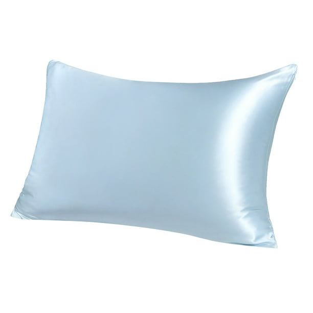 19mm Baby Blue Silk Pillowcase for Hair Skin Travel/20x14in Pillow Case with Zip Unique Bargains Funda de Almohada