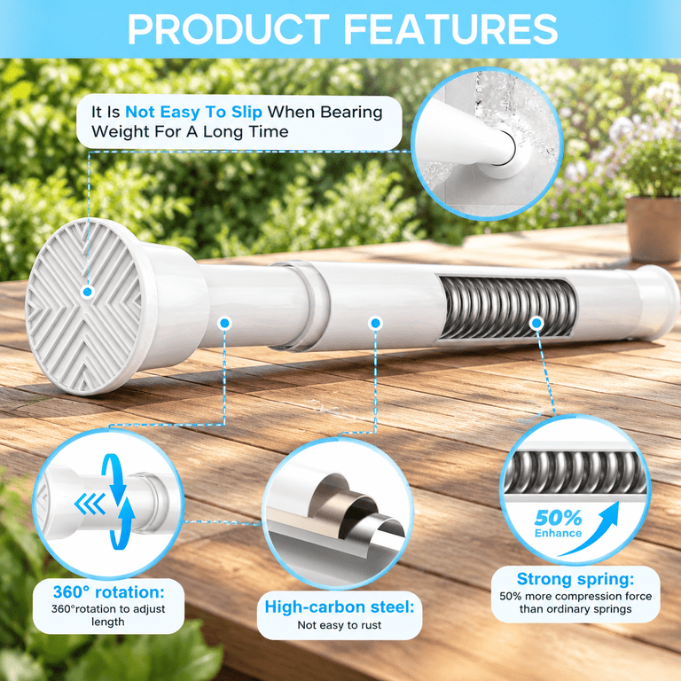 Walmart Spring Spring Window 4 Pack Spring Tension Curtain Rod 32-76 Inch White - Walmart.com