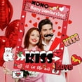 thumbnail image 4 of Valentine's Day Photo Booth Props Kit with Large Paper Frame - Fun Decoration Set for Adults & Kids, 24 Pcs Props for Parties & Memories, 4 of 6