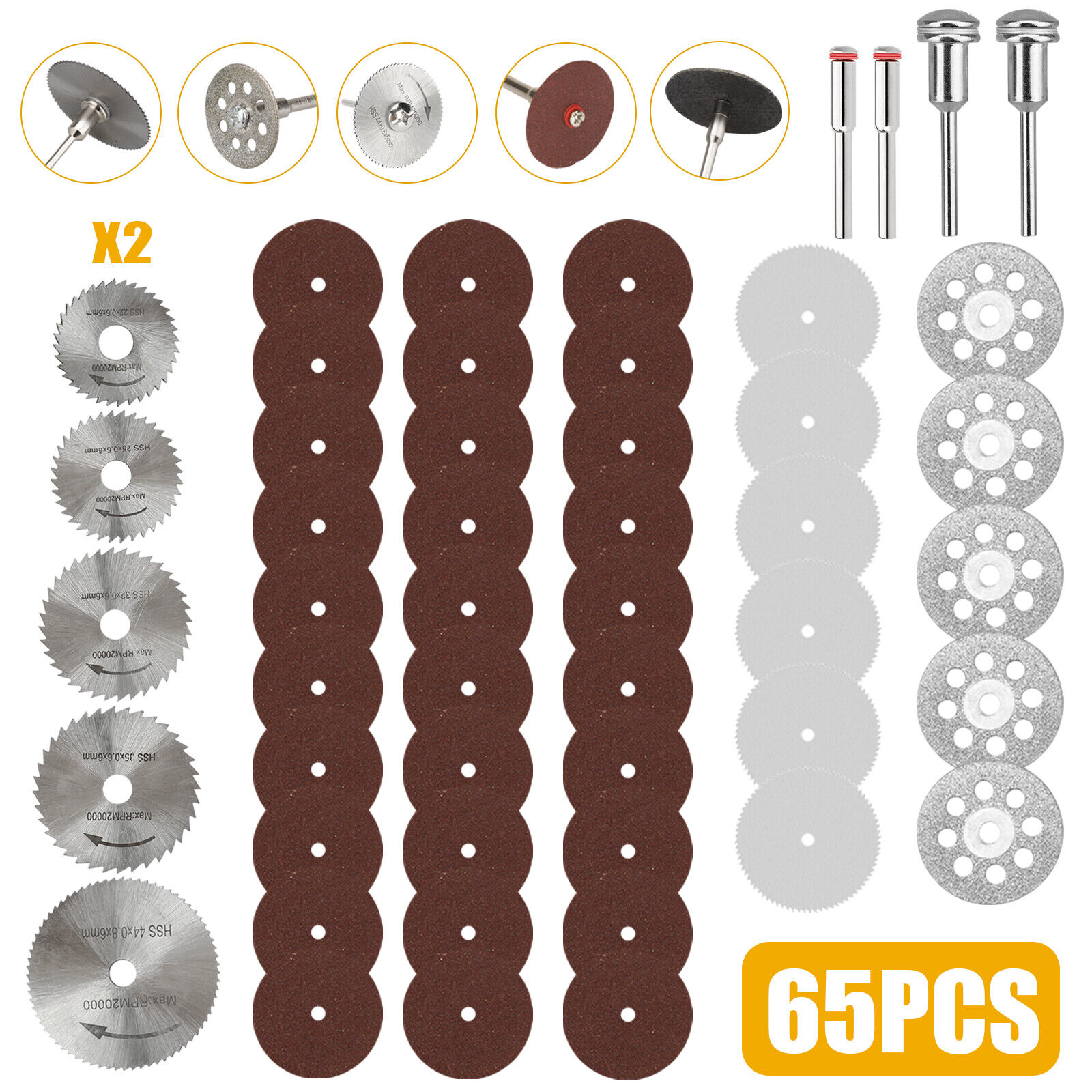 65 Diamond Cutting Wheels For Dremel Rotary Tool die grinder metal Cut