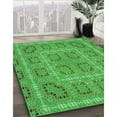 thumbnail image 3 of Ahgly Company Machine Washable Indoor Square Transitional Neon Green Area Rugs, 7' Square, 3 of 7