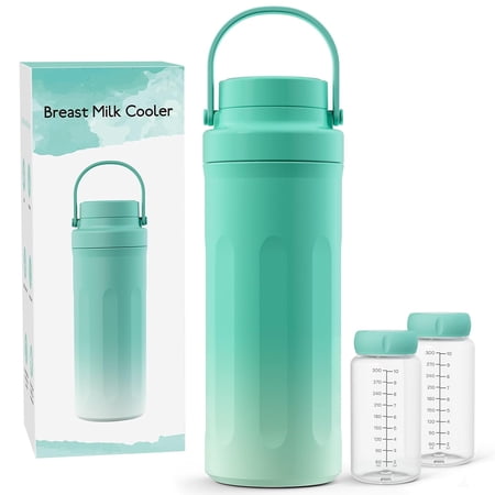22oz Portable Breast Milk Cooling Cup with 360-Degree All-Around Cooling – Keeps Milk Cold for 24 Hours, Leak-Proof Double-Bottle Design