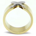 thumbnail image 3 of Womens Rings Two-Tone IP Gold (Ion Plating) 316L Stainless Steel Ring with No Stone TK3185, 3 of 4
