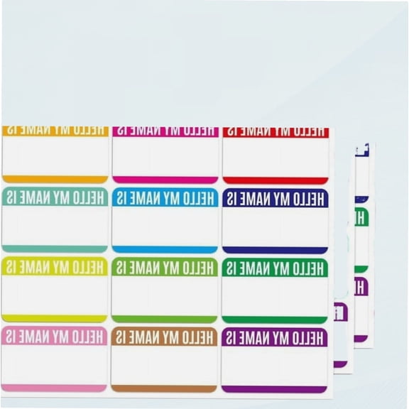 Name Tag Stickers, 60pcs Name Tags Labels, Colorful Sticky Name Tags, Name Badge Adhesive Labels for Office, Meeting, Hiring, School