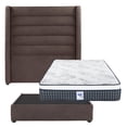 thumbnail image 1 of Colchón Matrimonial Cardona + Cabecera Polar + Base Cama Café, 1 of 11