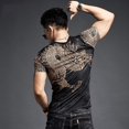 thumbnail image 4 of Camiseta de hombre para gimnasio con motociclista, ropa bordada, top gráfico, ropa de calle, camisetas para hombre con músculos, ajustadas, de secado rápido, lisas y suaves, 4 of 5