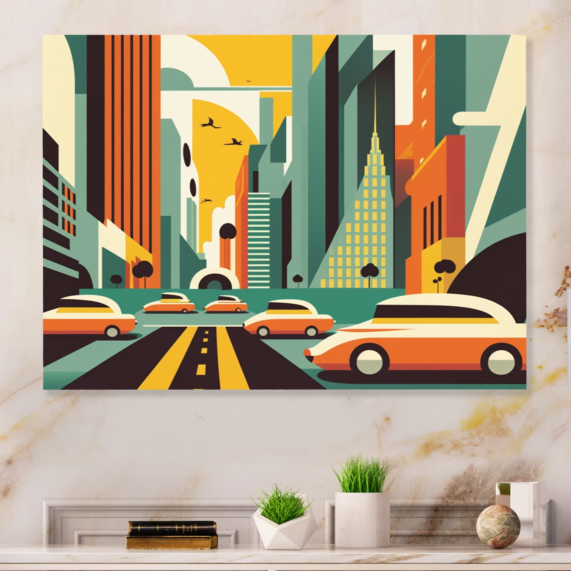 Designart Futuristic Cityscape II Canvas Wall Art