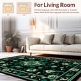 thumbnail image 2 of ODIKA 6'x9' Machine Washable Non-Slip Area Rug, Vintage Medallion Abstract Boho With Ornate Floral Motifs High Traffic Rug, Black, 146096, 2 of 7
