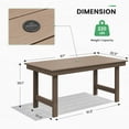 thumbnail image 5 of SERWALL Patio Dining Set, 5-Piece Rectangular HDPE Dining Table with Umbrella Hole & 4 Chairs, Brown, 5 of 6