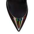 thumbnail image 3 of FSJ Women Fashion Wedge Thick High Heel Pumps Slip On Closed Pointed Toe Comfy Casual Party Dress Shoes Size 8 Black, 3 of 3