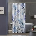 thumbnail image 2 of Cute Watercolor Floral Shower Curtain Sets,Blue Botanical Leaves Bathroom Curtains,Modern Minimalist White Bath Curtain, Waterproof Fabric with 12 Hooks 72x72 Inches, 2 of 7