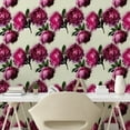 thumbnail image 2 of Ambesonne Peony Peel & Stick Wallpaper for Home, Floral Leaves Pattern Print, 13"x72", Forest Green Magenta, 2 of 5
