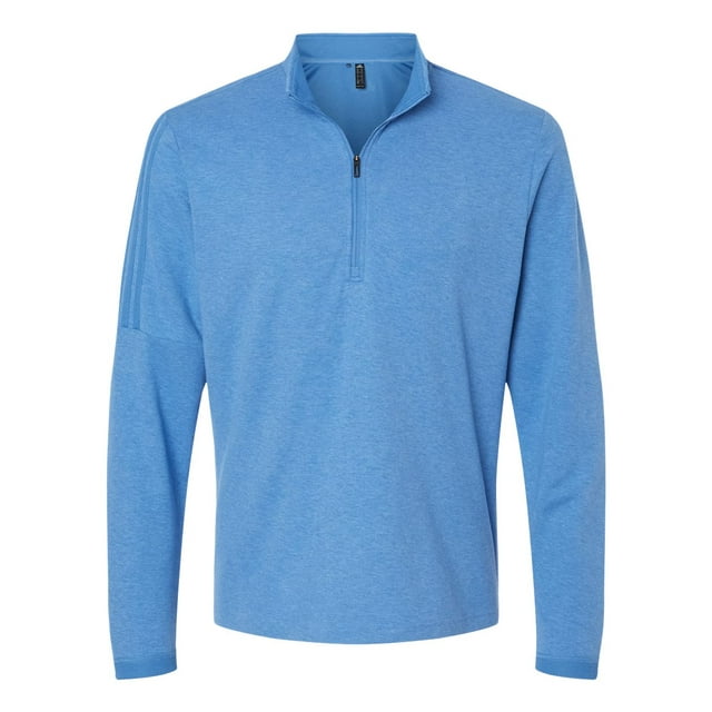 Adidas Mens 3-Stripes Quarter-Zip Sweater, 2XL, Focus Blue Melange