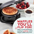 thumbnail image 2 of Dash Flip Belgian Waffle Maker – 1” Thick Waffle Mold, Nonstick Waffle Iron with Quick Heat-Up, Surface - Rotating Belgian Waffle Maker for Kids and Families, Just Add Batter, Black, 2 of 5