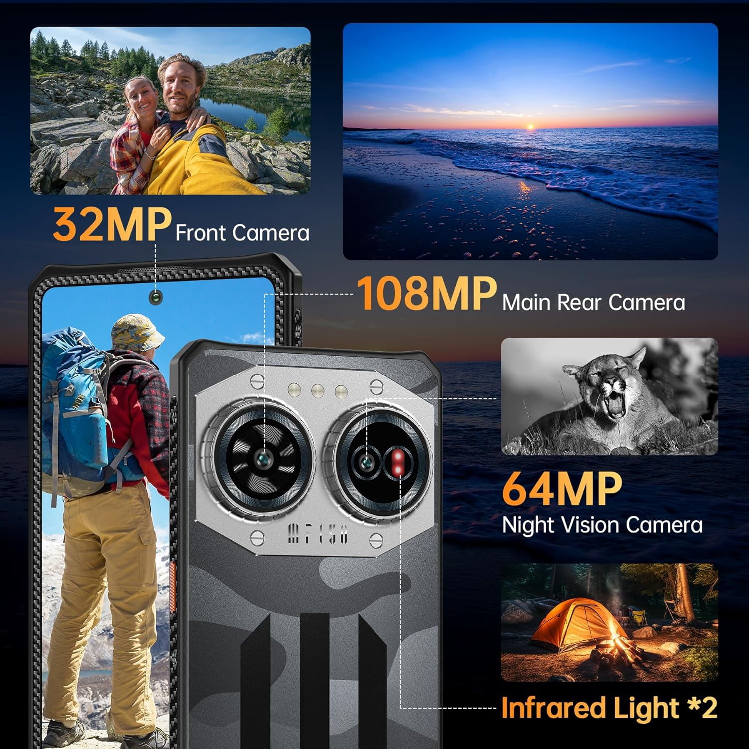 IIIF150 Air 2 Ultra Outdoor Mobile Phone 5G, 32 (16+16) GB 512GB, 6.78 Inch AMOLED,Black
