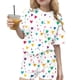 thumbnail image 1 of Vestido de Verano con Mangas Niños de Dos Piezas Conjunto de Verano Lindo Mangas Cortas Y Pantalones Cortos para Dormir, Ocio Diario, 1 of 8