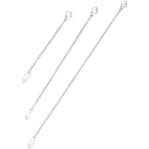 Extensores de collar Altitude Boutique 5, 10 y 15 cm, color plata