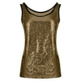 thumbnail image 5 of Sequin Tank Top Sleeveless Gold Sparkly Shirt Shiny Tops Womens Fancy Tops Womens Holiday Shirts, 5 of 6