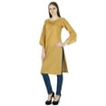 thumbnail image 2 of Women Casual Kurta Indian Ethnic Cotton Kurti Designer Tunic Solid Top Dress, 2 of 3