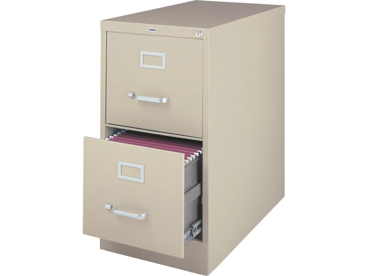 Lorell 2-Drawer Lockable Vertical File Cabinet with Lock, Beige