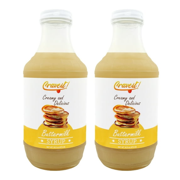 Crave It Buttermilk Syrup – 16 fl oz Creamy Original Flavor – 2 Pack