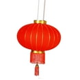 thumbnail image 4 of Flocking Red Lanterns Wedding Party Decor Gift DIY Craft Cute Chinese Hanging Lanterns Festival Celebration Decor L, 4 of 7