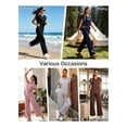 thumbnail image 6 of Cadmus 2-Piece Sets for Women Short Sleeve Tops Wide Leg Pants with Pockets, Black, L, 6 of 9