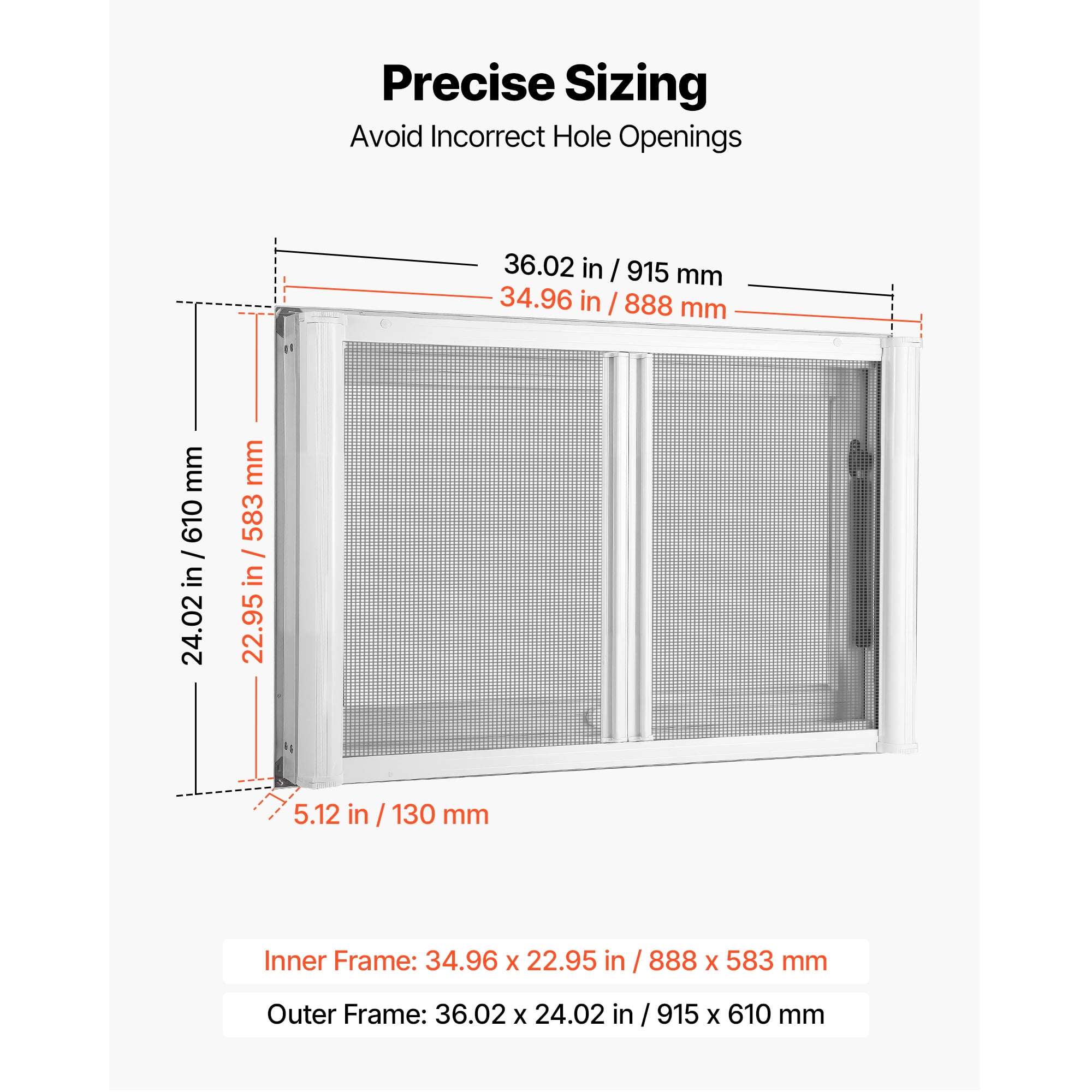 KFFKFF Concession Window 36x24 in Aluminum Alloy & Acrylic Service Window, Designed for Food Trucks, Features 85-Degree Stand Serving, Dual Sliding Screen Windows, Awning Door, Drag Hook.