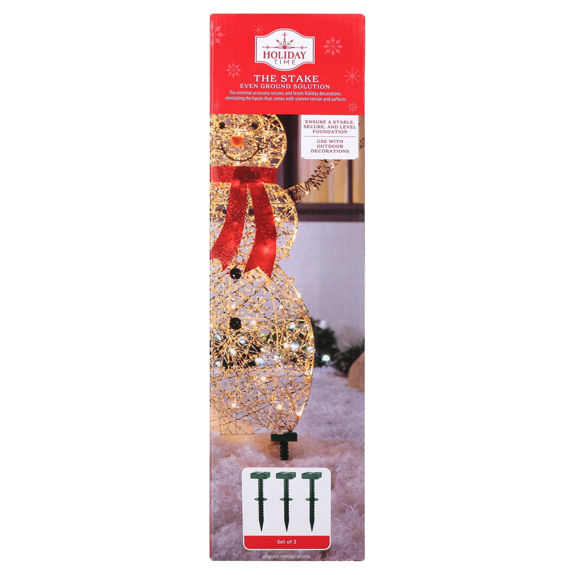 Landscaping Stake Even Ground Solution, Green, 12", 3 Count, by Holiday Time