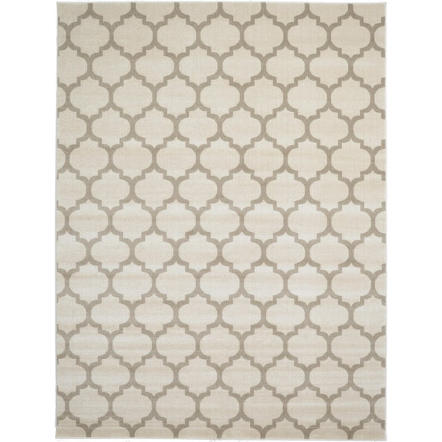 Unique Loom 3115798 Moroccan Lattice Area Rug, 9' x 12', Beige/Light Brown