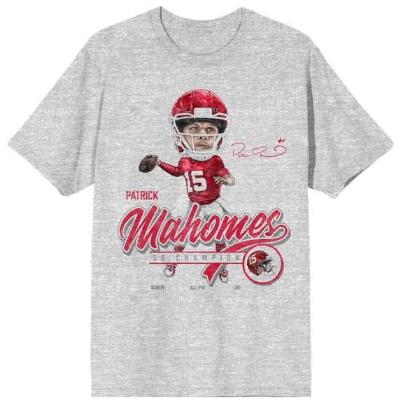 Patrick Mahomes NFLPA Big Head Retro Graphic Tee for Men-XXL