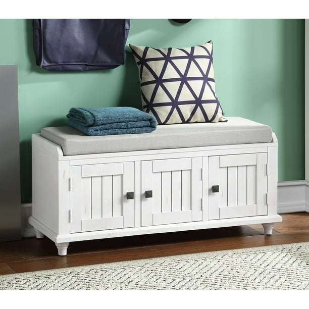 Storage Bench Entryway Bench with Fully Assembled Shoe Bench with Removable Cushion for