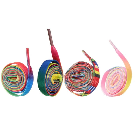 ELAYARD 4pcs Funky Shoe Laces Polyester Material Durable Sports Activities Shoe Accessories